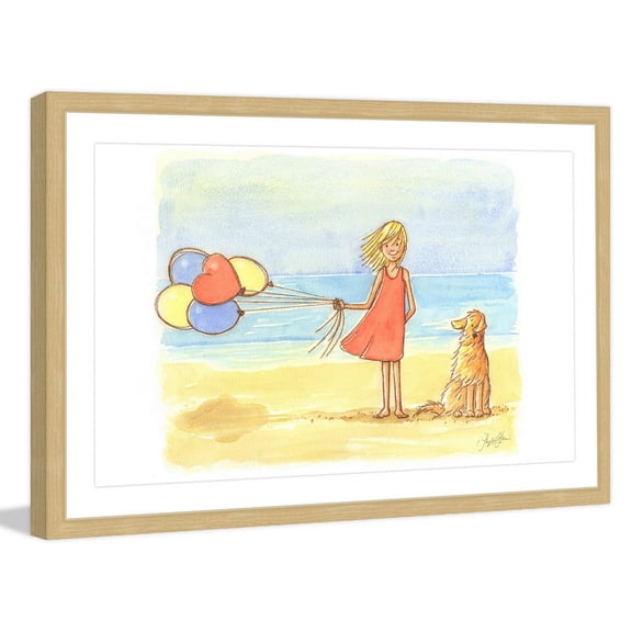 Marmont Hill - "Windy Beach" by Phyllis Harris Framed Painting Print