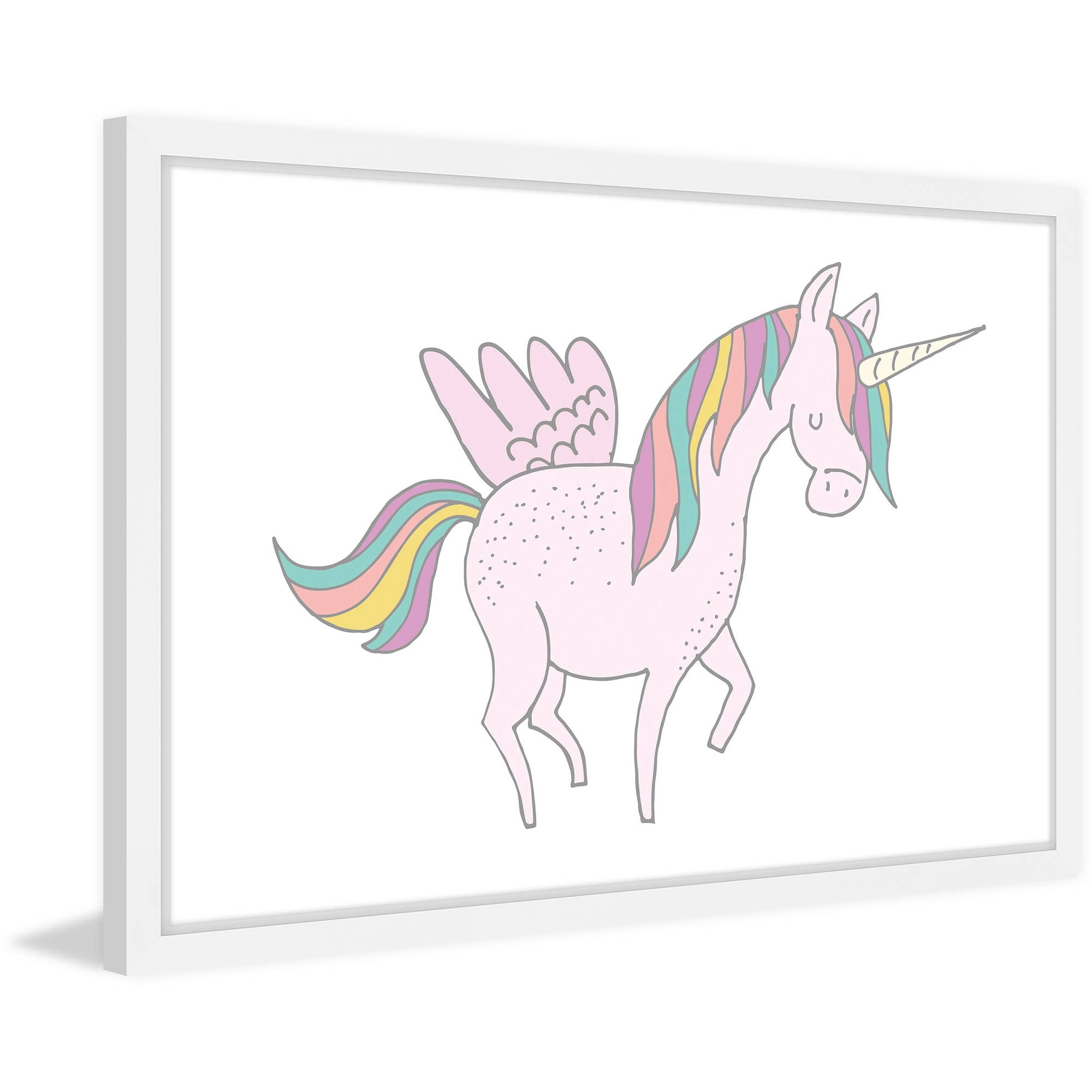 Marmont Hill "Winged Unicorn" by Shayna Pitch Framed Painting Print