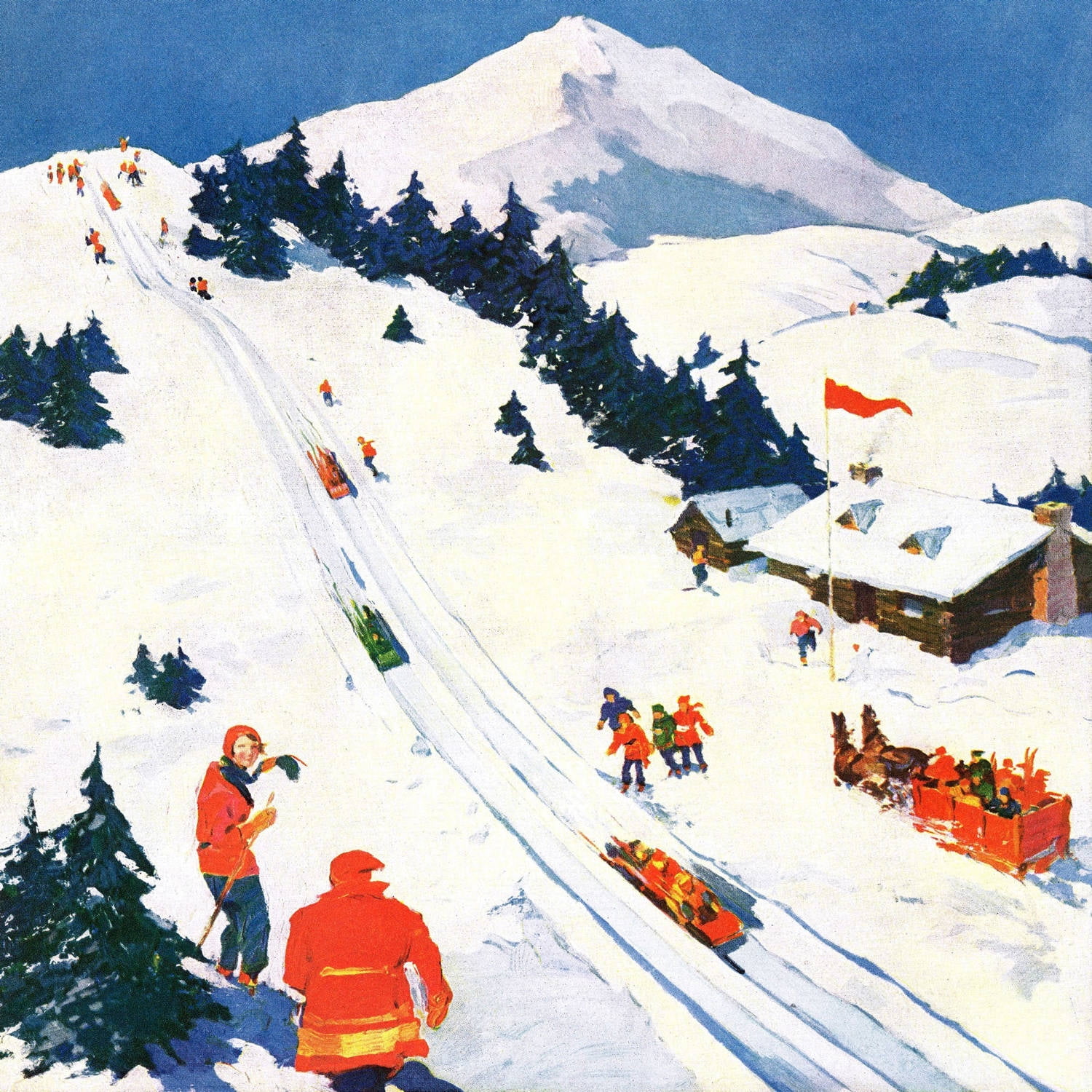 Marmont Hill Winter Sports Painting on Wrapped Canvas