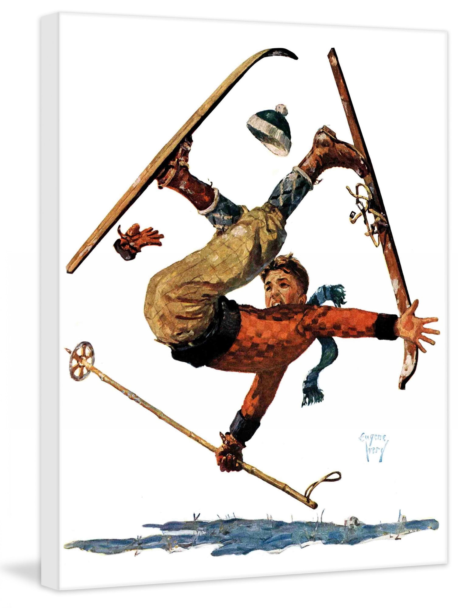 Marmont Hill Wipeout on Skis by Eugene Iverd Painting Print on Canvas