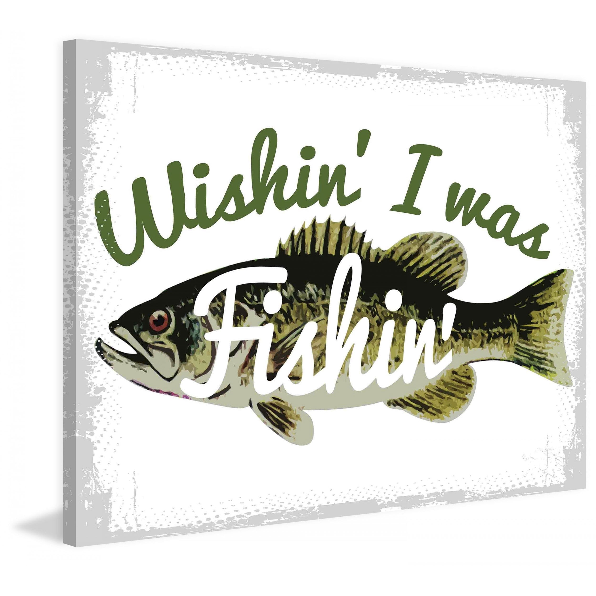 Marmont Hill Wishin I Was Fishin by Saturday Evening Post Painting Print on Canvas
