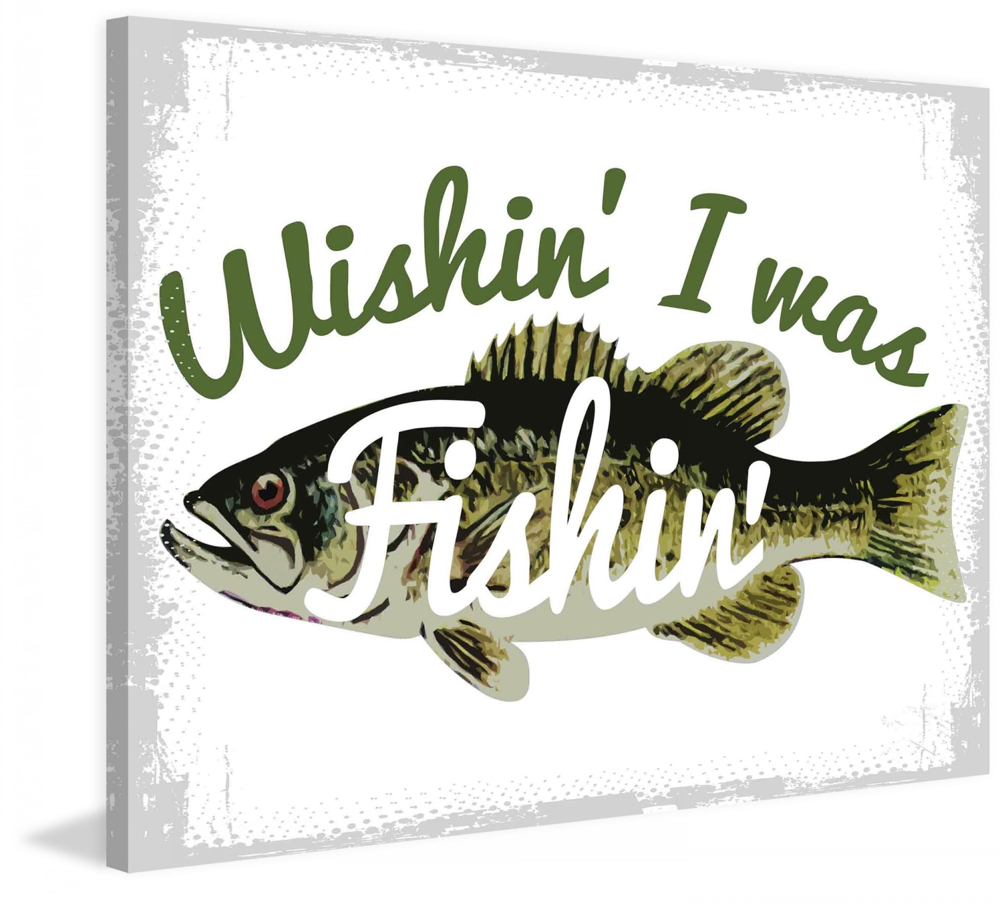 Marmont Hill Wishin I Was Fishin by Saturday Evening Post Painting Print on Canvas