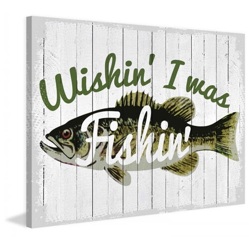 Marmont Hill Wishin I Was Fishin by Saturday Evening Post Painting Print on Canvas