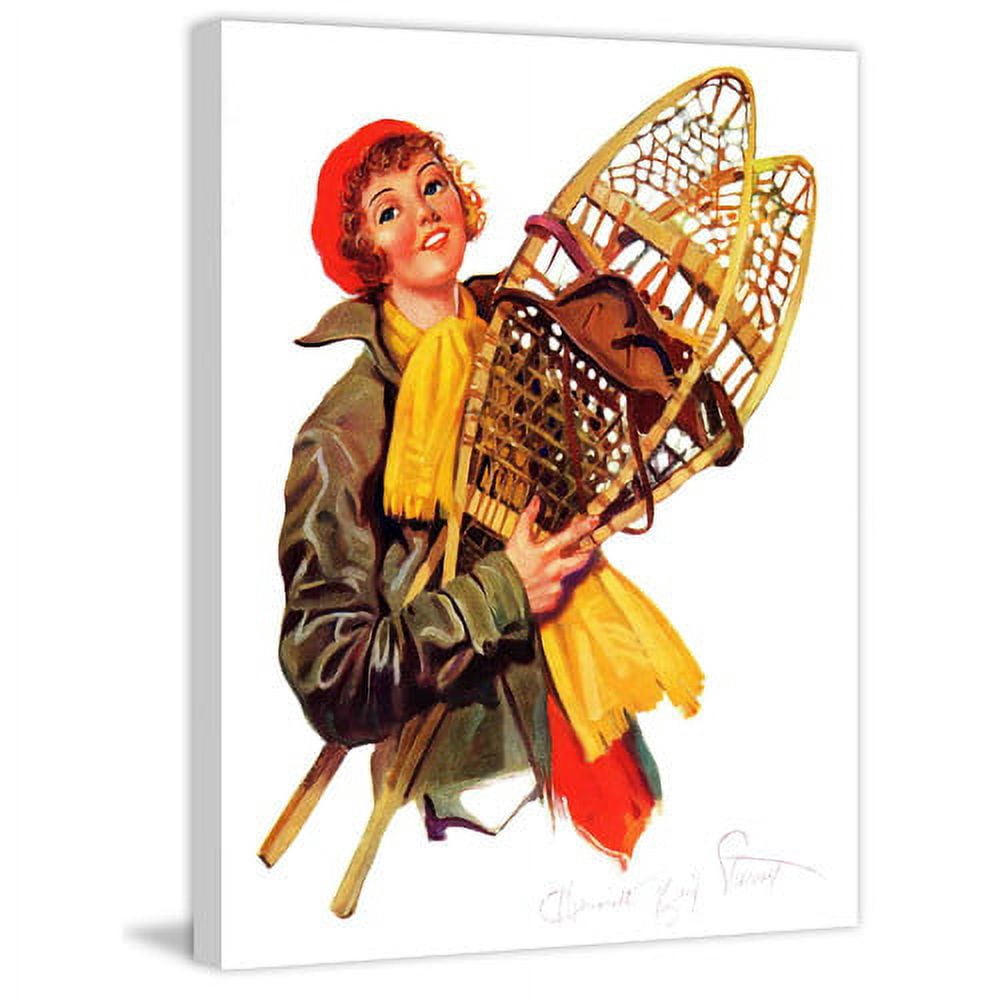 Marmont Hill Woman and Snowshoes by Henrietta McCaig Starret Painting Print on Canvas