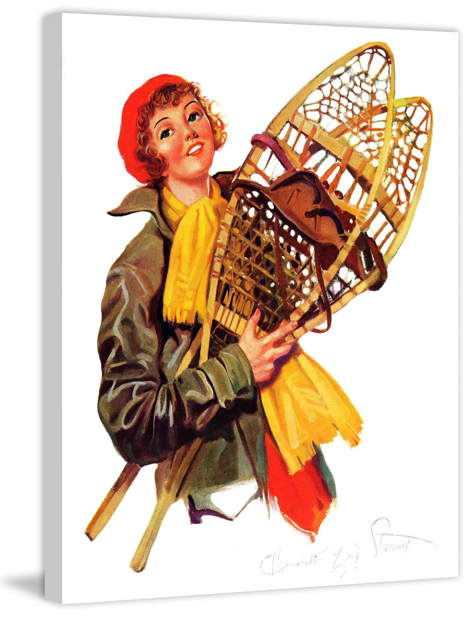Marmont Hill Woman and Snowshoes by Henrietta McCaig Starret Painting Print on Canvas