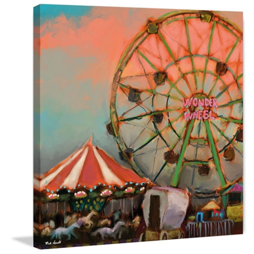Marmont Hill "Wonder Wheel" by Rick Novak Painting Print on Wrapped Canvas