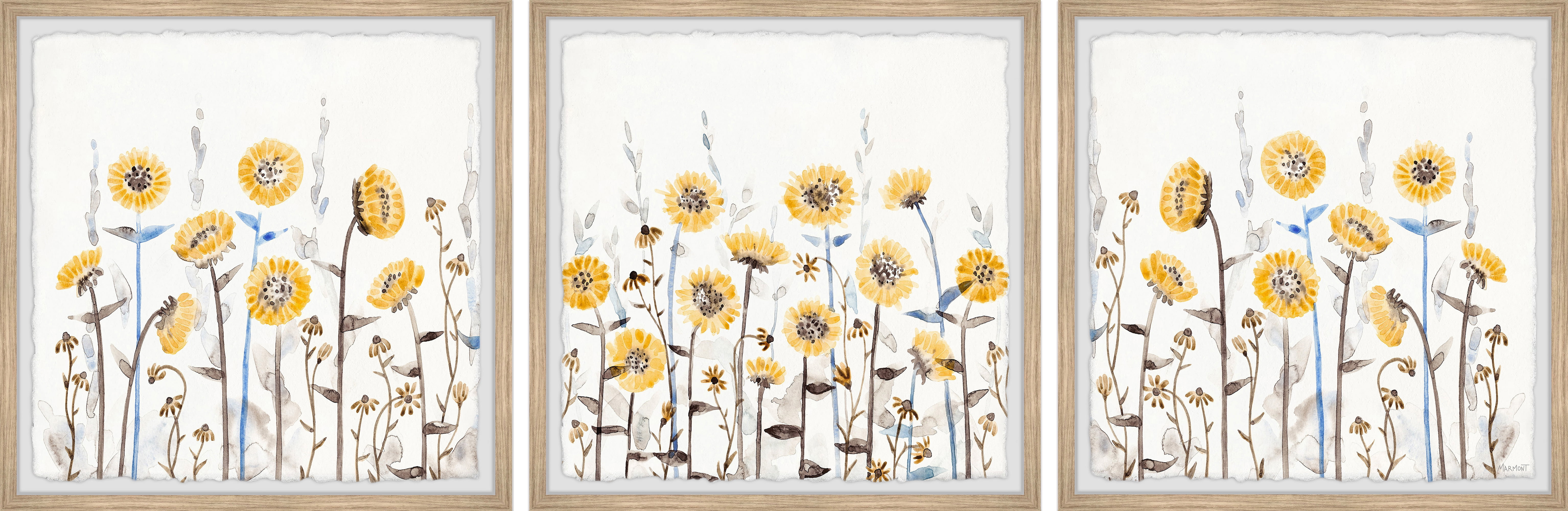 Marmont Hill Yellow Cluster Triptych