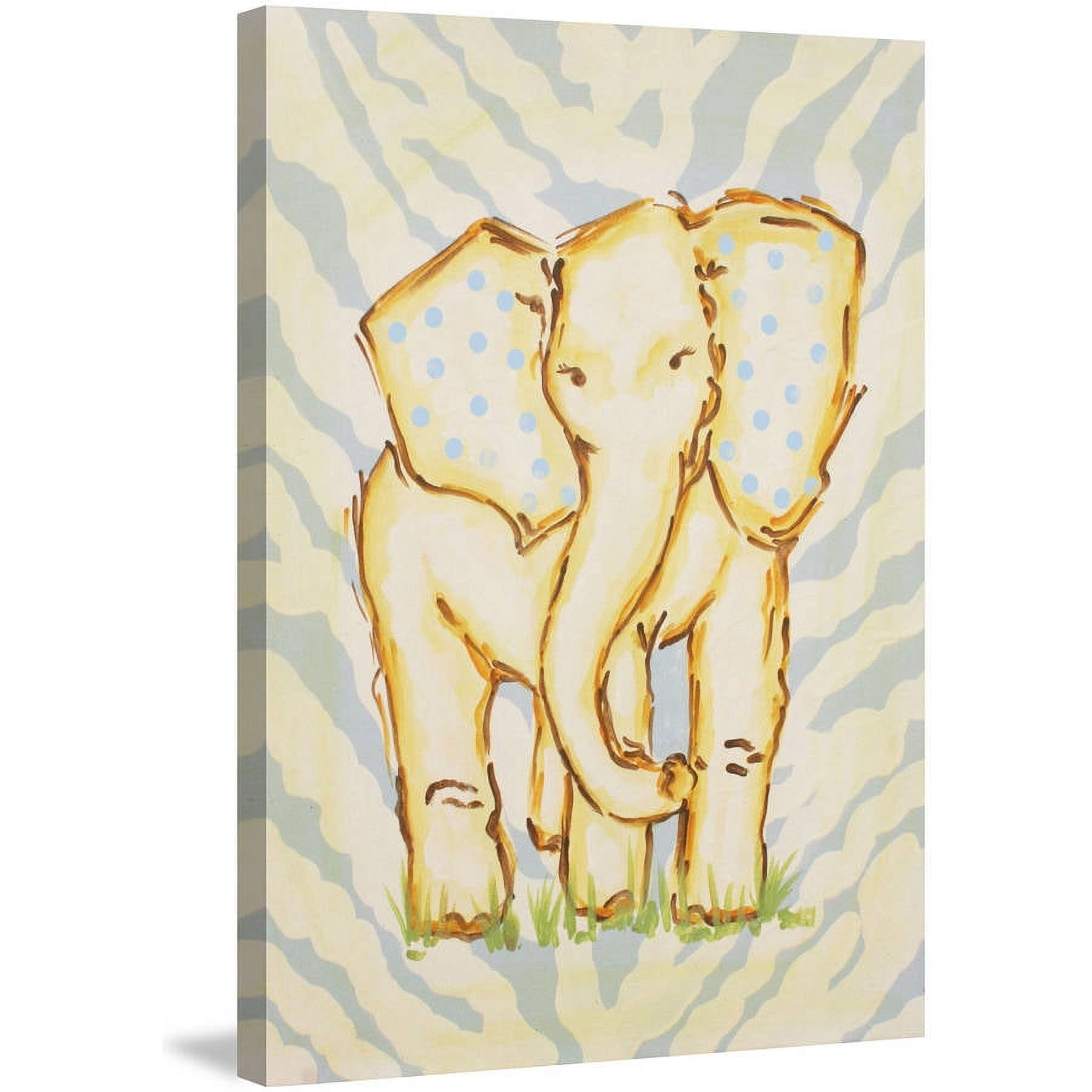 Marmont Hill "Yellow Elephant" by Reesa Qualia Painting Print on Wrapped Canvas