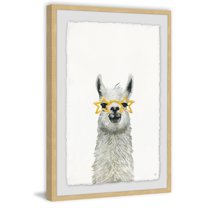 Marmont Hill Yellow Star Llama Framed Wall Art