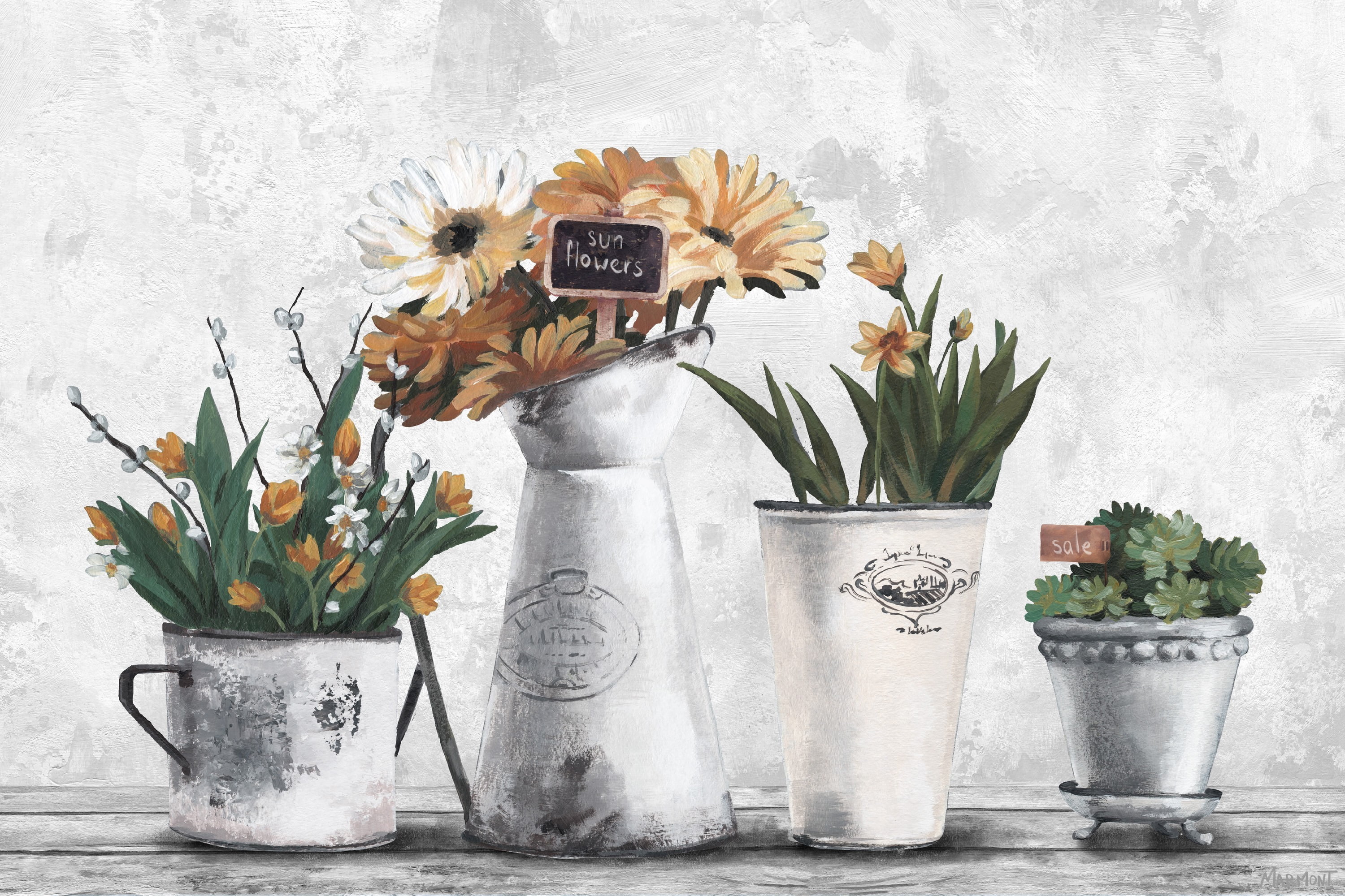 Marmont Hill Yellow Sunflowers Canvas Wall Art, 24" x 36"