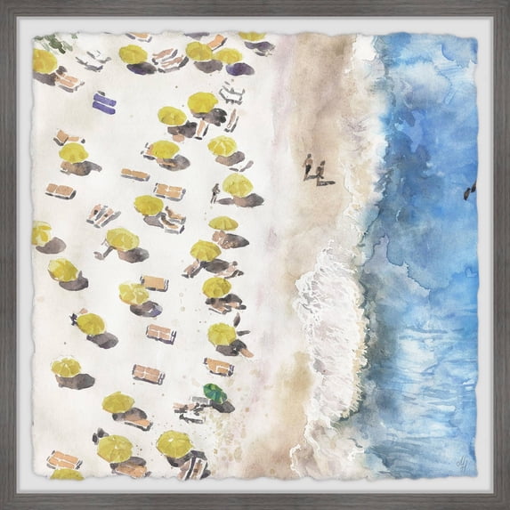 Marmont Hill Yellow Sunshade Ii Framed Wall Art, 32.00" x 1.50"
