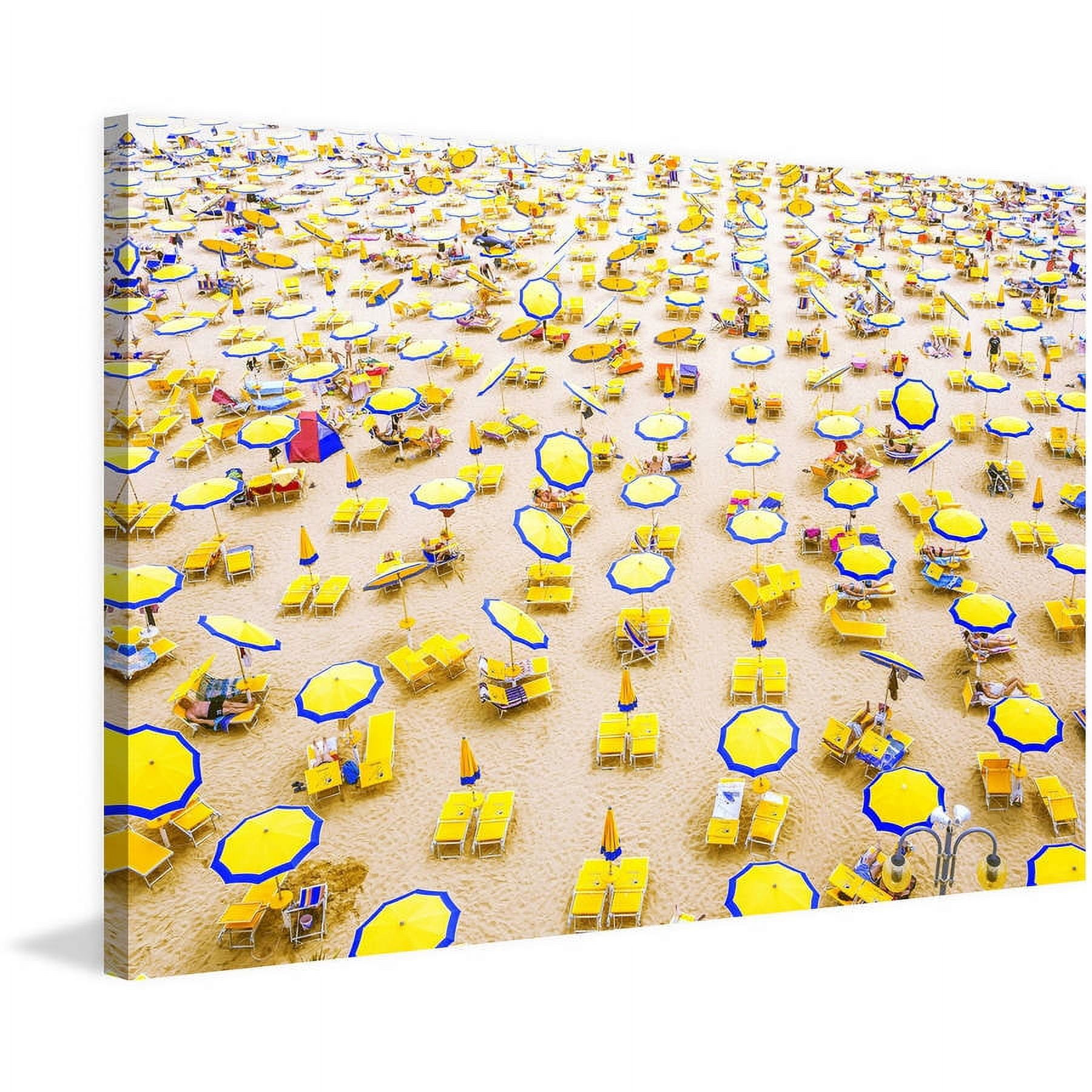 Marmont Hill Yellow Umbrellas Painting Wall Art Print