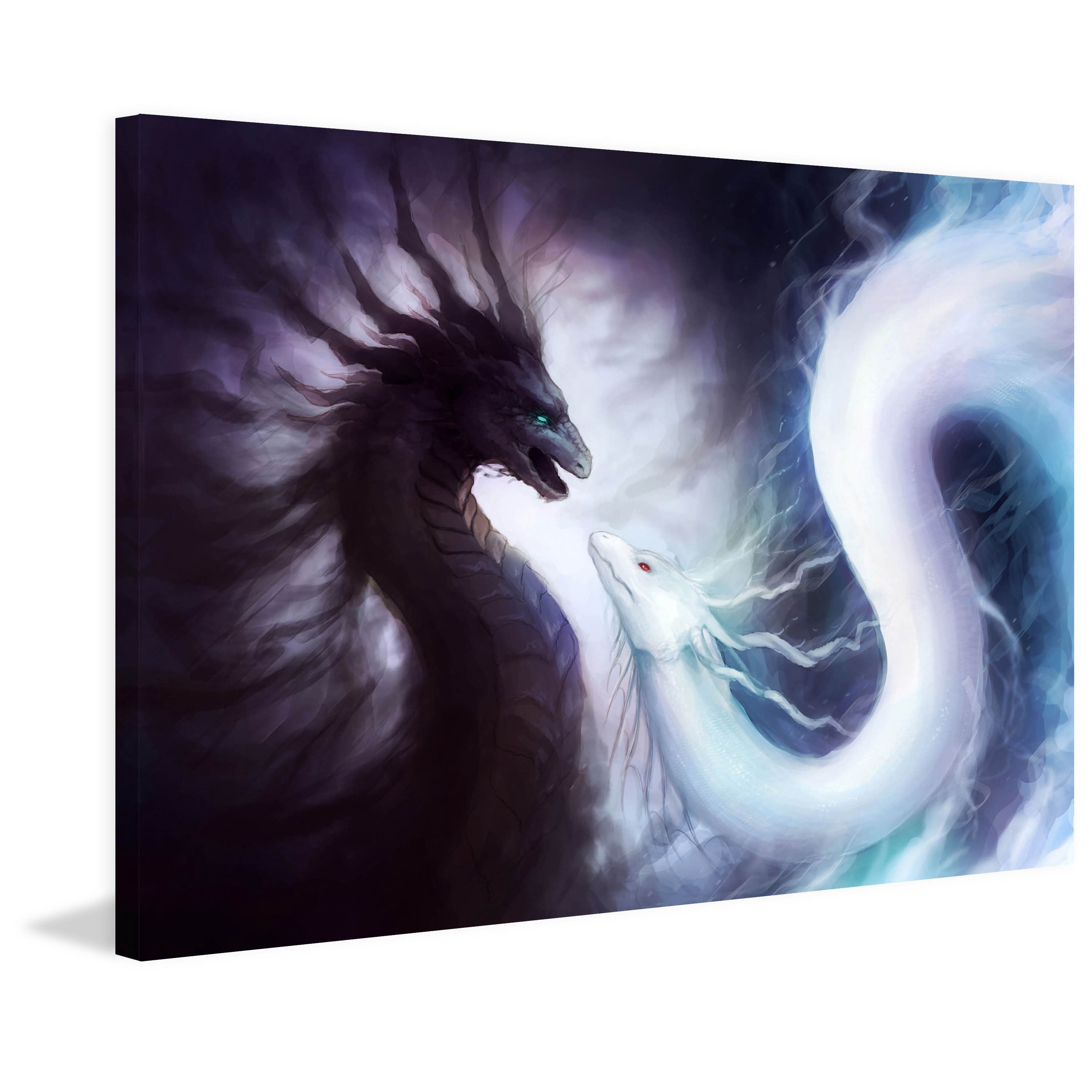 Marmont Hill "Yin and Yang Dragons" Painting Print on Canvas
