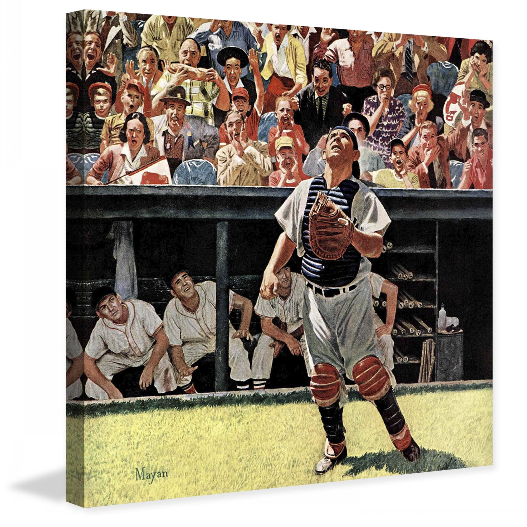 Yogi Berra Baseball Scene Canvas Print, 24 x 24