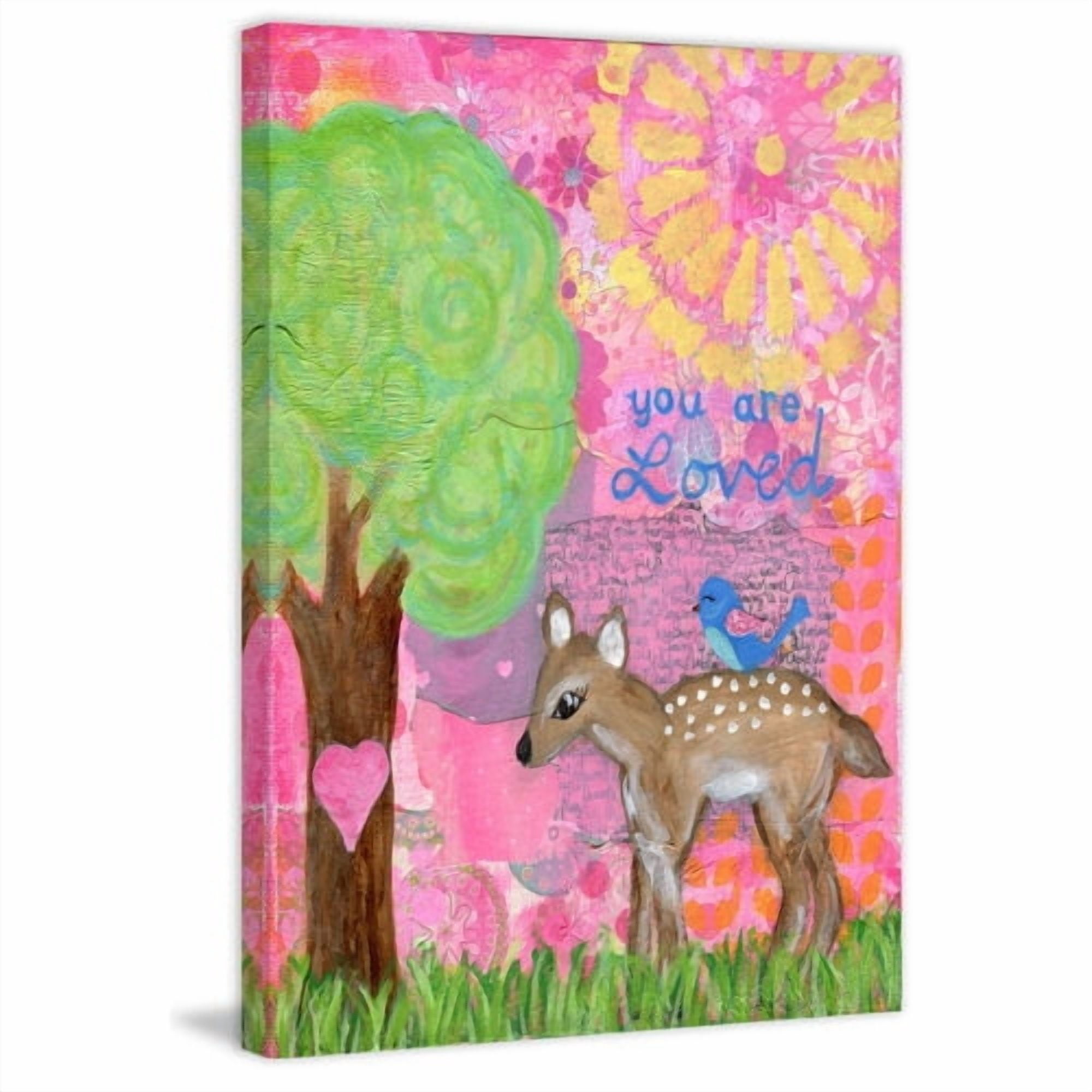 Marmont Hill 'You Are Loved Fawn' by Jill Lambert Painting Print on Wrapped Canvas