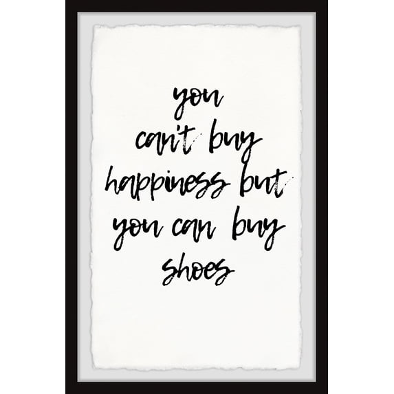 Marmont Hill You Can't Buy Happiness But You Can Buy Shoes Framed Wall Art, 30.00" x 1.50"