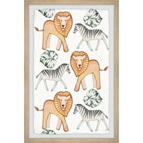 Marmont Hill Zebra and Lion Palms Framed Wall Art