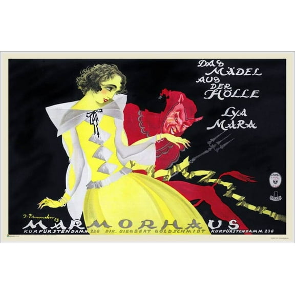 Marmorhaus Yellow Classic Movie Mini Poster 17.5" x 11.5" - Laminated