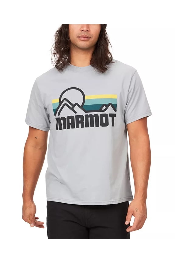 Graphic T-Shirt Men's Medium Sleet Gray Coastal Logo Graphic Short-Sleeve