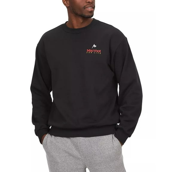 Marmot Men's Marmot For Life Logo-Print Crewneck Sweatshirt - Black-Large