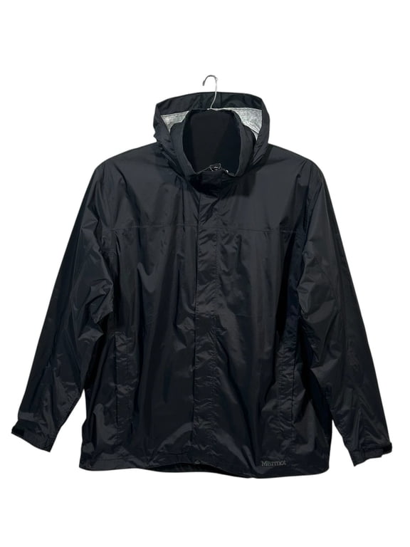 Men's PreCip Eco Rain Jacket 2X Black Waterproof Nylon Hooded Full Zip