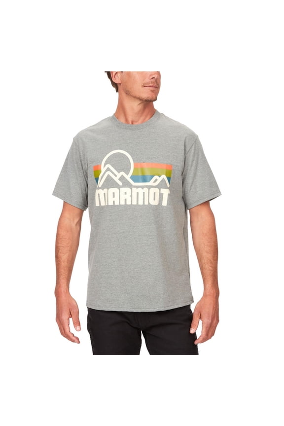 Mens Coastal Logo Graphic T-Shirt, Grey, X-Large