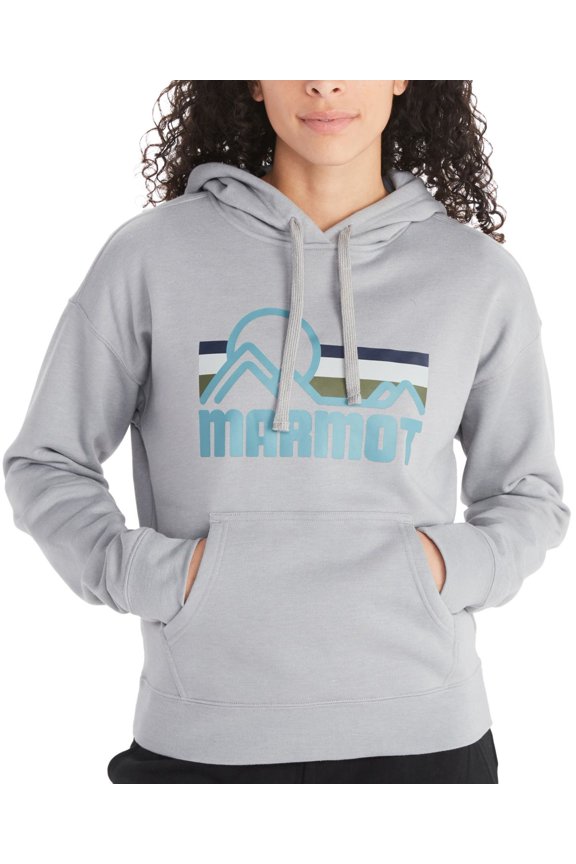 Womens Coastal Fleece Hoodie,Sleet Heathercascade Blue,X-Small