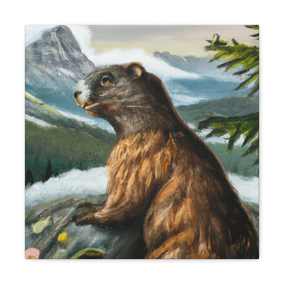 Marmot in Early Winter - Canvas