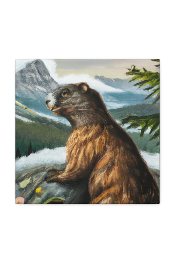 Marmot in Early Winter - Canvas