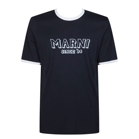 Marni Black Crew Neck Logo T-Shirt (Men's)