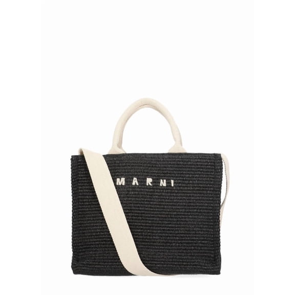 Marni Women's Raffia Hand Bag Black