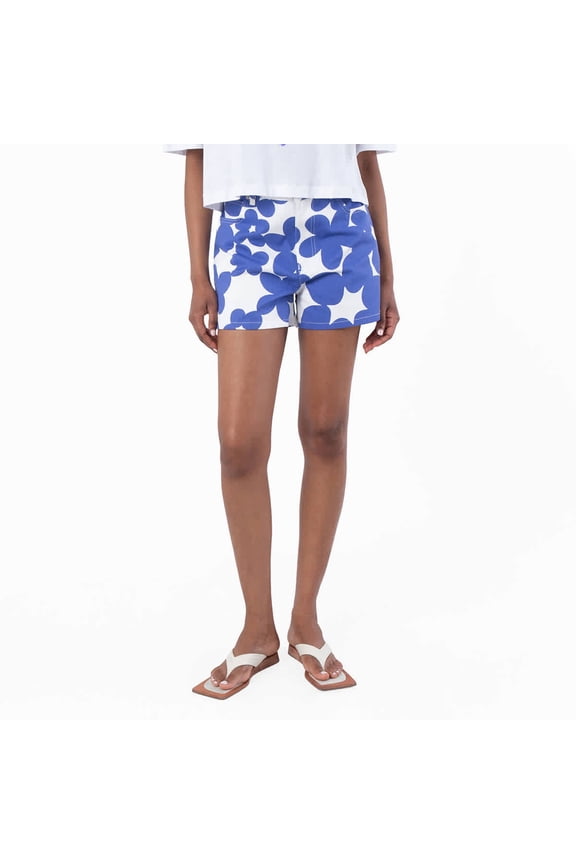 Floral Patterned Virgin Wool Shorts With Tailored Fit (Women's)