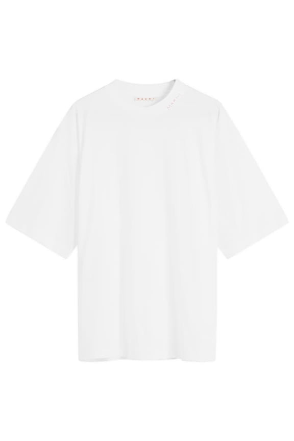 Lily White Symbol Logo Cotton T-Shirt, Brand Size 48 ( US Size 38 )