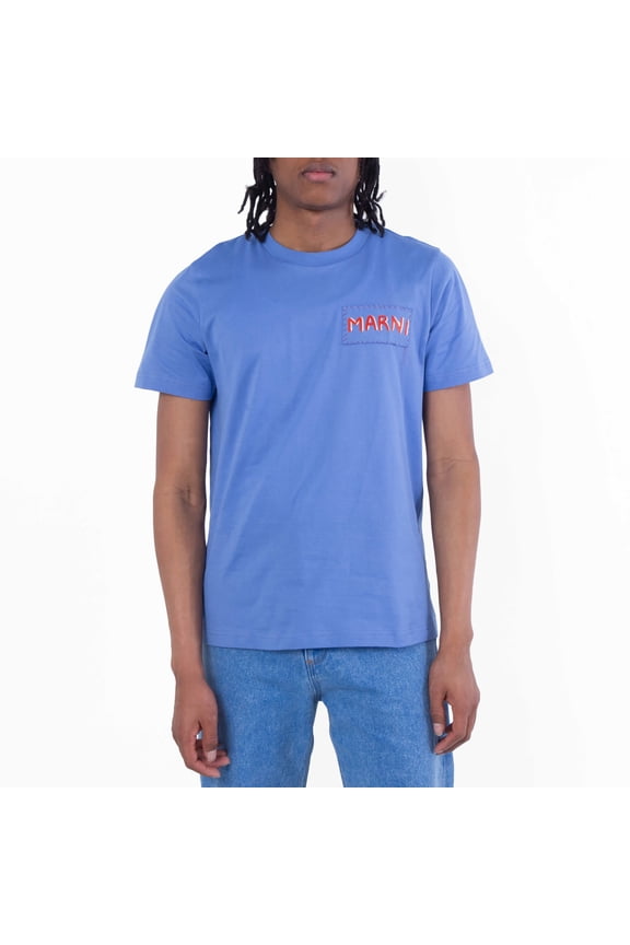 Logo Label Crewneck Cotton T-Shirt, Brand Size 46 ( US Size 36 )