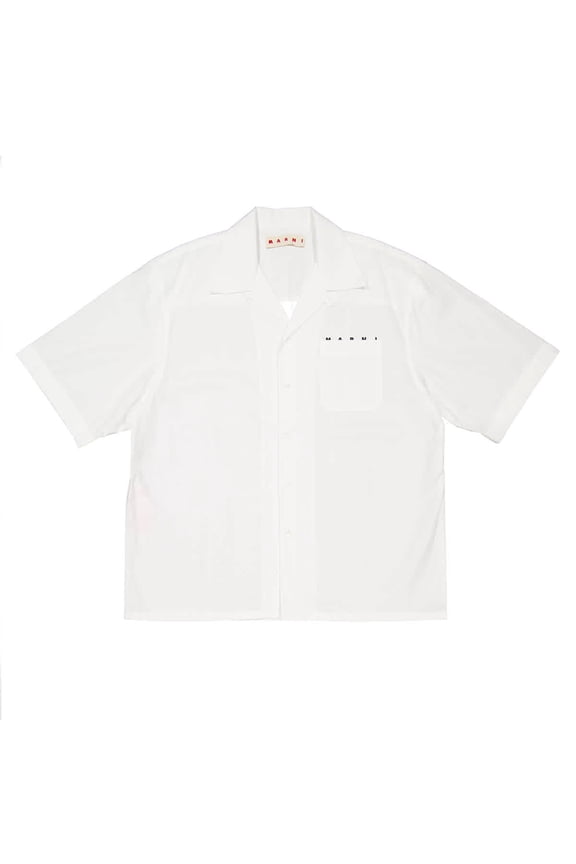 Logo-Print Cotton Poplin Bowling Shirt, Brand Size 46 (US Size 36)