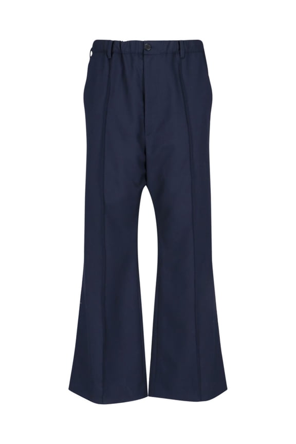 Navy Wool Bootcut Pants (Men's)
