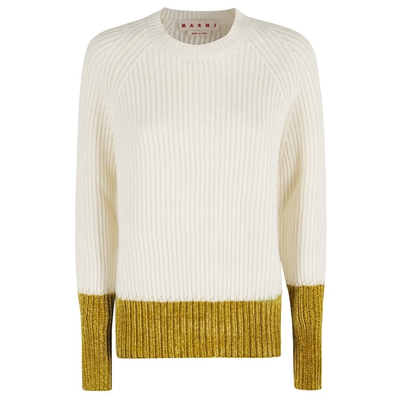 Marni Relaxed Fit Roundneck Knit Sweater With Ribbed Texture (Women's)