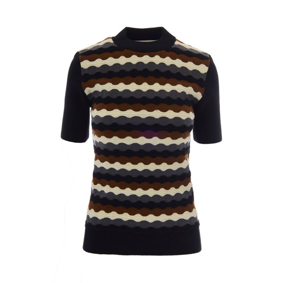 Marni Short-Sleeved Wave Knit Top With 3D Texture (Women's)