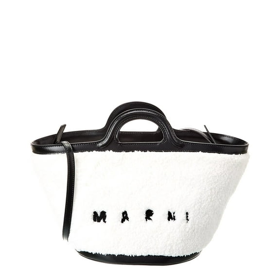 Marni Tropicalia Leather Tote, Black