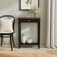 thumbnail image 1 of East at Main Marnie Slim Wood Console Table with Drawer and Shelf, Black, 1 of 6