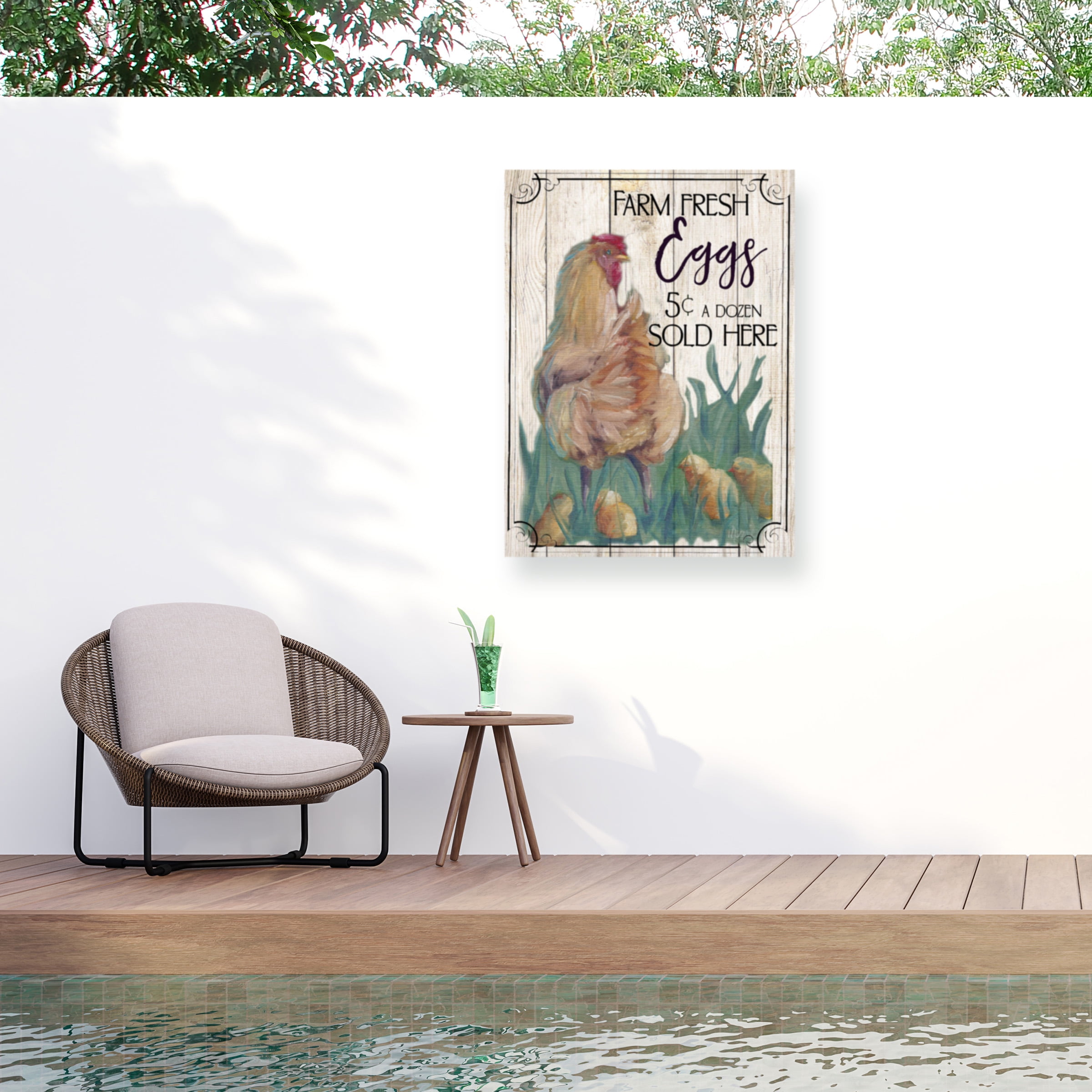 Marnie Bourque 'Eggs And Chicken' Outdoor Canvas