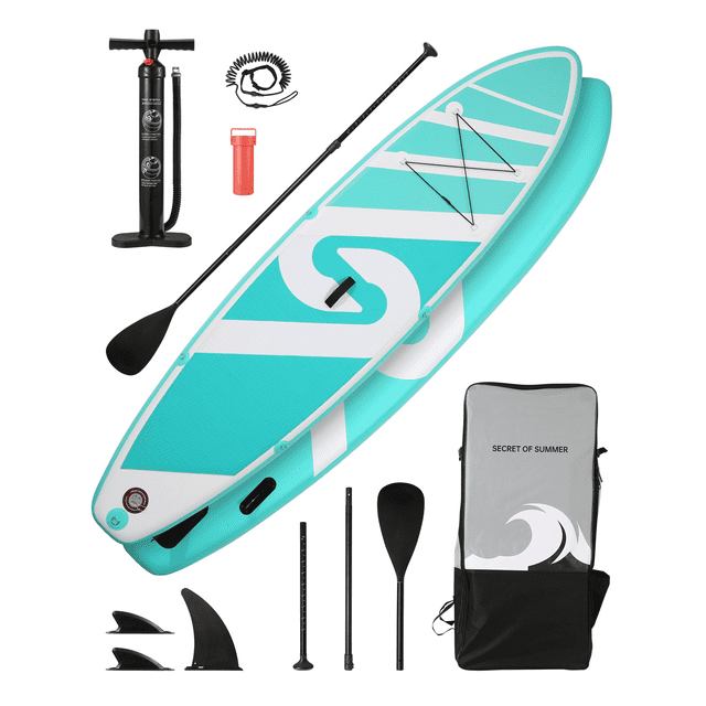 Marnur Inflatable Paddle Board Stand up Paddle Board 10' SUP 6 in.Thick Board Carry Bag & Fast Pumping Green