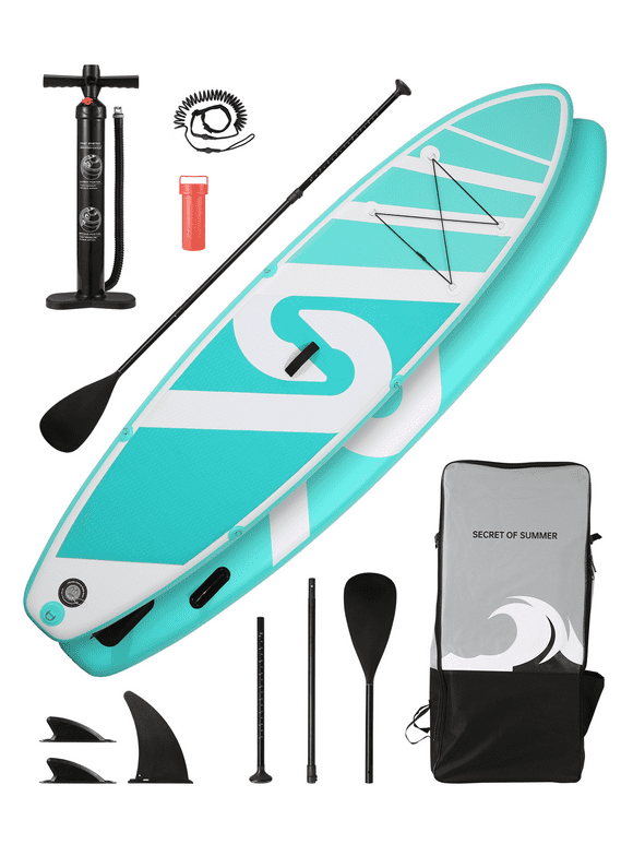 Marnur Inflatable Paddle Board Stand up Paddle Board 10' SUP 6 in.Thick Board Carry Bag & Fast Pumping Green