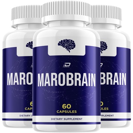 Marobrain Supplement Capsules – Maro Brain Natural Blend Memory Focus Pills, 3 Pack, 180 Capsules
