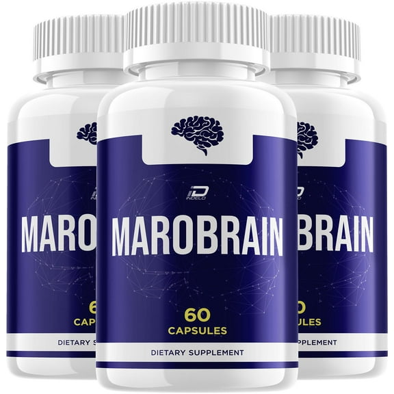 Marobrain Supplement Capsules Maro Brain Natural Blend Memory Focus Pills, 3 Pack, 180 Capsules