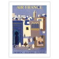 thumbnail image 1 of Maroc (Morocco) Algerie (Algeria) Tunisie (Tunisia) - France - Vintage Airline Travel Poster by Bernard Villemot c.1952 - Fine Art Matte Paper Print (Unframed) 18x24in, 1 of 4