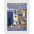 thumbnail image 1 of Maroc (Morocco) Algerie (Algeria) Tunisie (Tunisia) - France - Vintage Airline Travel Poster by Bernard Villemot c.1952 - Japanese Unryu Rice Paper Art Print (Unframed) 18 x 24 in, 1 of 4