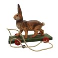 thumbnail image 1 of Marolin Bunny Pull Toy Paper Mache Vintage Looking Hare Rabbit 990, 1 of 3