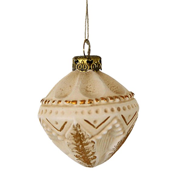 Marolin Christmasballs Ornament - One Ornament 2.25 Inch, Paper - Vintage Look Gold 200312 Spin Top