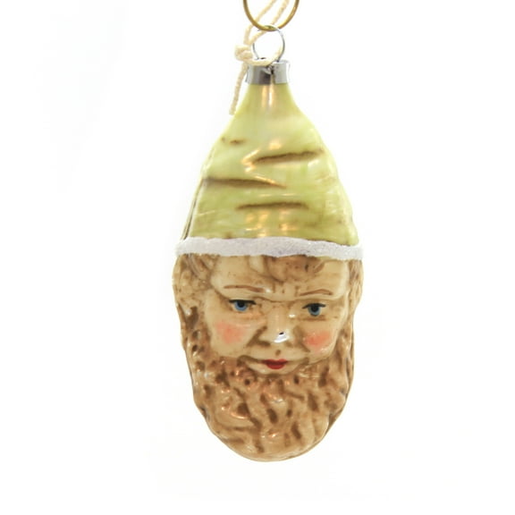 Marolin Green Hat Gnome Glass Ornament Feather Tree 2011018